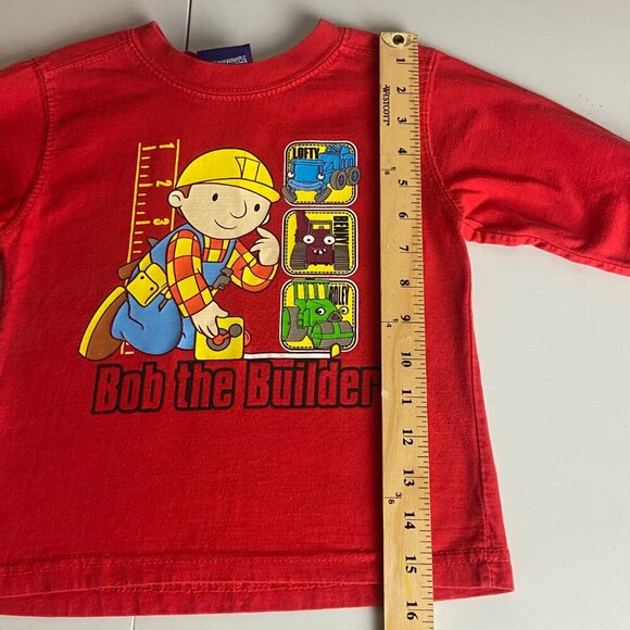 Vintage Bob The Builder Long Sleeve T-Shirt Youth Boys Size 3T 2006 Red Y2K - Picture 3 of 8